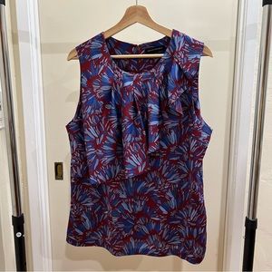 Banana Republic Maroon and Blue Sleeveless Top in XL
